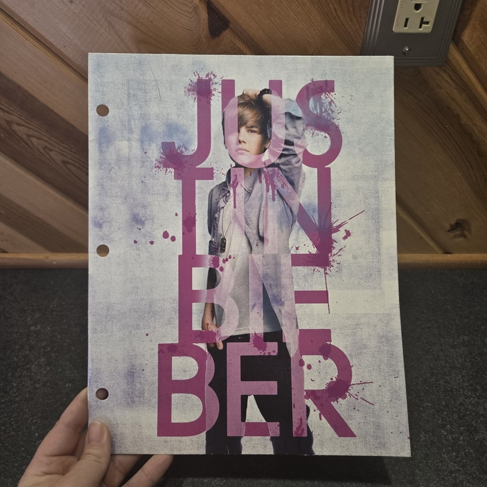 Justin Beiber 2010 Mead Two Pocket Folder 3‎ Hole Punch